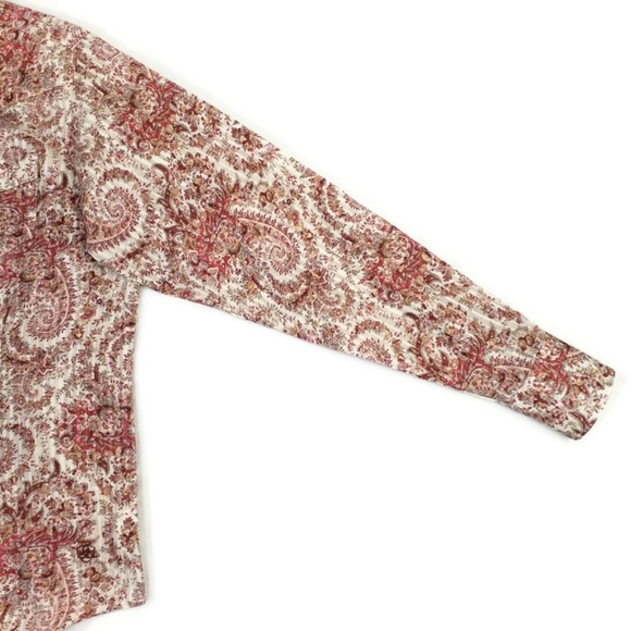 Ariat Soft Orange Paisley Print Long Sleeve Pearl Snap Western Shirt Womens M - Picture 5 of 16